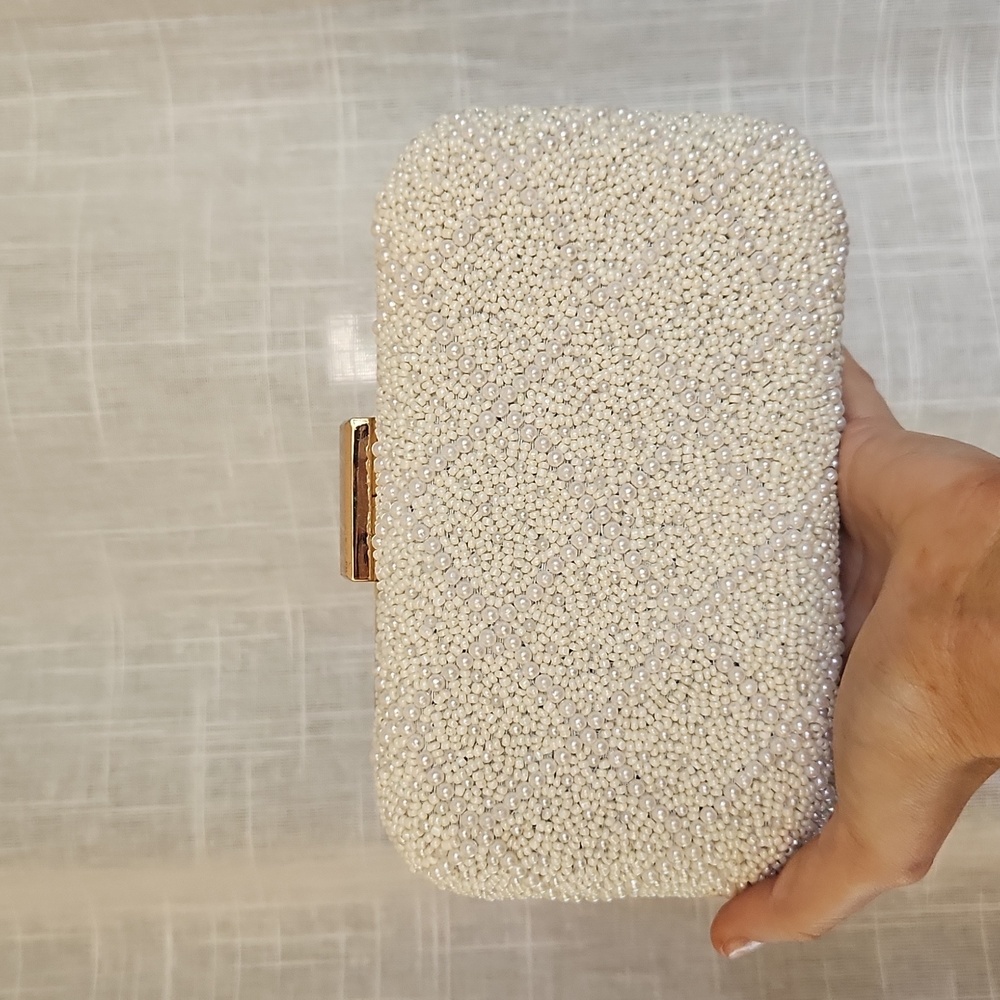 White Beaded Purse/Clutch